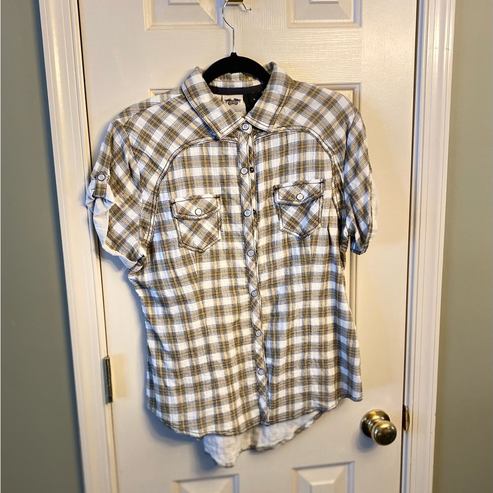 Plaid Short Sleeve Women’s  Shirt